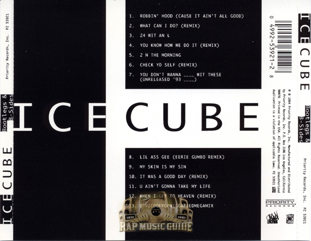 Ice Cube Bootlegs B Sides CD Rap Music Guide